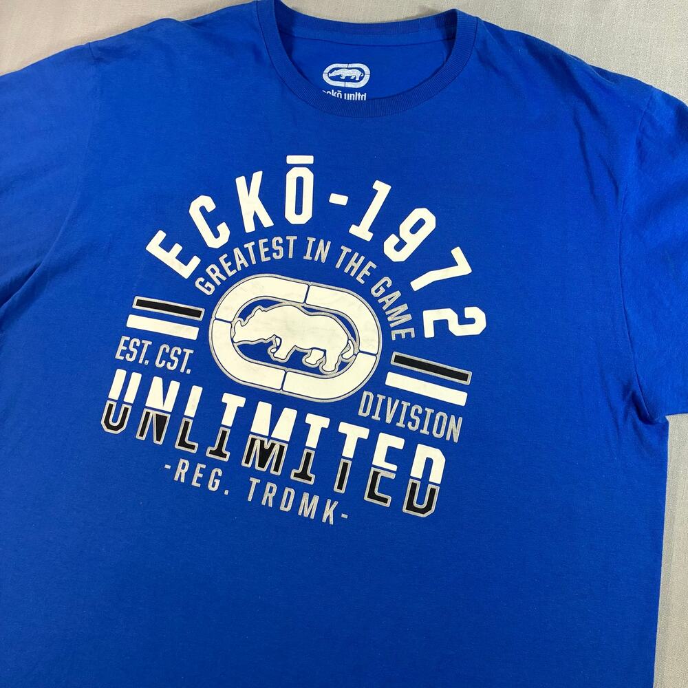 Ecko Unltd Blue Graphic T-Shirt XL ECKO 1972 Greatest In The Game